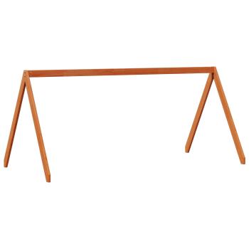 Hochbettrahmen Wachsbraun 90 x 190 cm Massives Kiefernholz