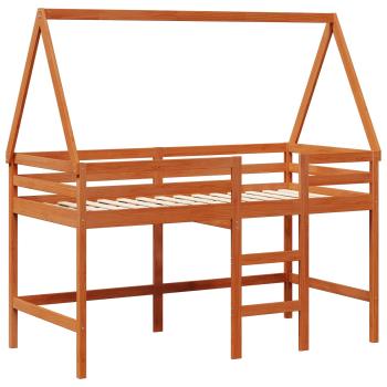 Hochbettrahmen Wachsbraun 90 x 190 cm Massives Kiefernholz