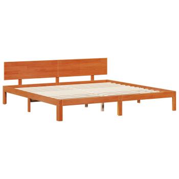 Bettrahmen mit Regal 2 stk. Wachsbraun Massivholz Kiefer