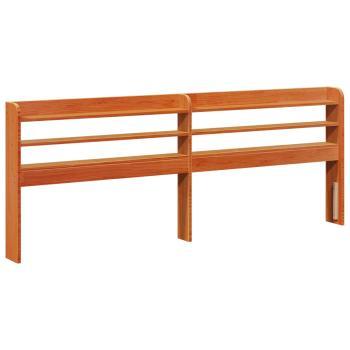 Bettrahmen mit Regal 2 stk. Wachsbraun Massivholz Kiefer