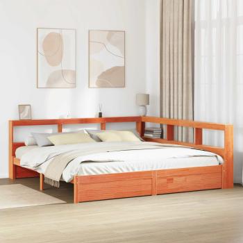ARDEBO.de - Bücherregal-Bett Uni 2 stk. Wachsbraun 200 x 200 cm