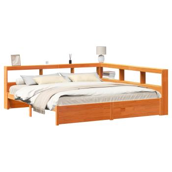 Bücherregal-Bett Uni 2 stk. Wachsbraun 200 x 200 cm