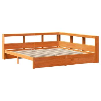 Bücherregal-Bett Uni 2 stk. Wachsbraun 200 x 200 cm