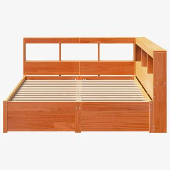 Bücherregal-Bett Uni 2 stk. Wachsbraun 200 x 160 cm