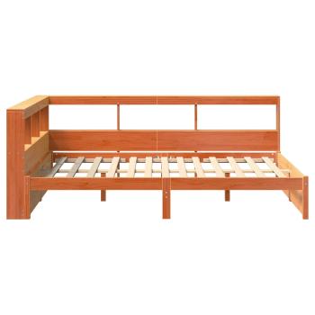 Bücherregal-Bett Uni 2 stk. Wachsbraun 200 x 160 cm