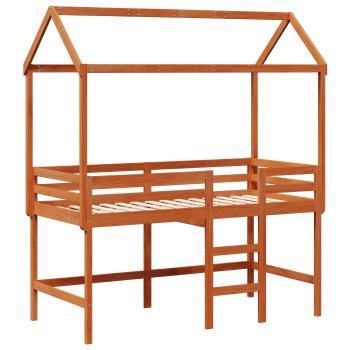 Hochbettrahmen Wachsbraun 90 x 190 cm Massives Kiefernholz
