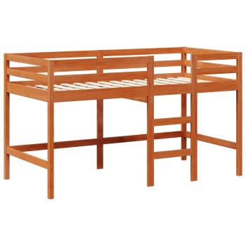 Hochbettrahmen Wachsbraun 90 x 190 cm Massives Kiefernholz