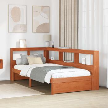 ARDEBO.de - Bücherregal-Bett mit Kopfteil mit Speicher Massivholz Kiefer