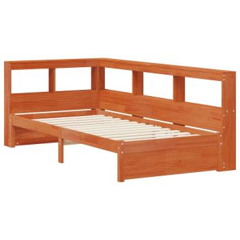 Bücherregal-Bett mit Kopfteil mit Speicher Massivholz Kiefer