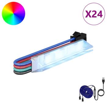 LED Streifen 12 Stk. Schwarz und Mehrfarbig