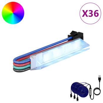 LED Streifen 12 Stk. Schwarz und Mehrfarbig