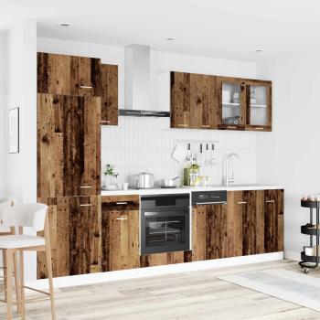 ARDEBO.de - Kücheneinheit Lyon 8 stk. Altholz Holzwerkstoff