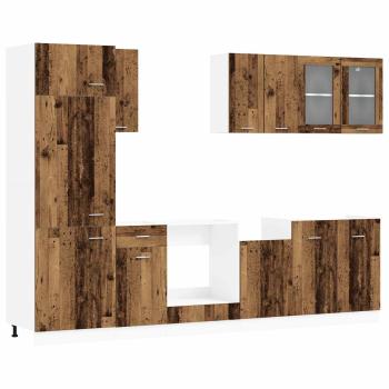 Kücheneinheit Lyon 8 stk. Altholz Holzwerkstoff