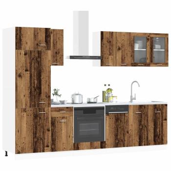 Kücheneinheit Lyon 8 stk. Altholz Holzwerkstoff