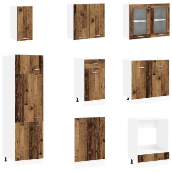 Kücheneinheit Lyon 8 stk. Altholz Holzwerkstoff