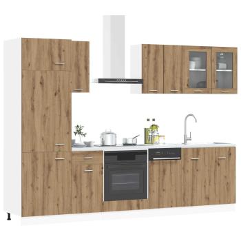 Kücheneinheit Lyon 8 stk. Artisan-Eiche Holzwerkstoff