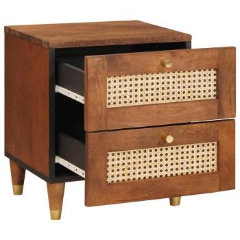 Nachttisch 2 stk. Braun 40 x 33 x 46 cm Massivholz Akazie