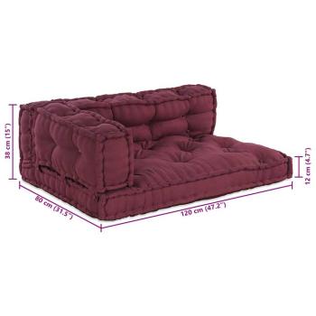 Pallet Sofa Kissen 3 Stk. Stoff Kastanienbraun 120 x 80 x 38 cm