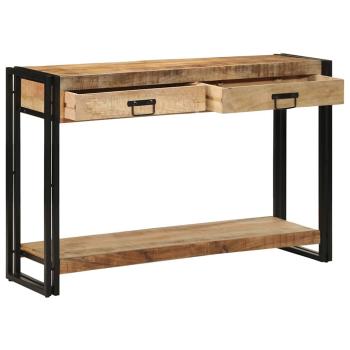 ARDEBO.de - Konsolentisch mit Regal Braun 120 x 33 x 75 cm Massivholz Mango