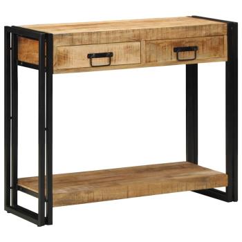 Konsolentisch mit Regal Braun 90 x 33 x 75 cm Massivholz Mango