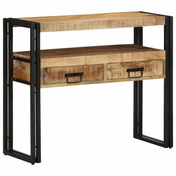 Konsolentisch mit Regal Braun 90 x 33 x 75 cm Massivholz Mango