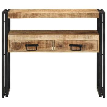 Konsolentisch mit Regal Braun 90 x 33 x 75 cm Massivholz Mango
