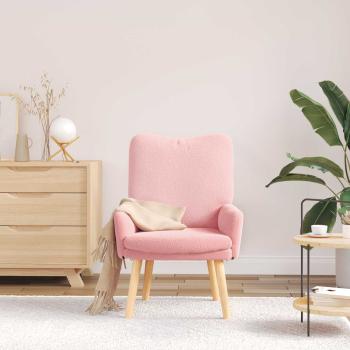 ARDEBO.de - Sessel Rosa 63 x 67 x 94 cm Schafstoff und Sperrholz