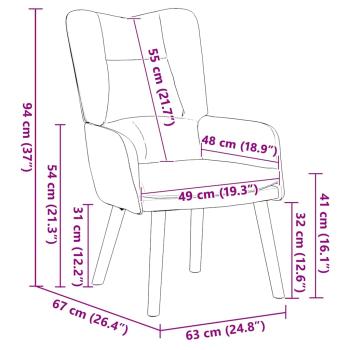 Sessel Dunkelgrau 63 x 67 x 94 cm Samt