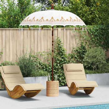 ARDEBO.de - Balinesischer Sonnenschirm Creme 185 x 185 x 260 cm