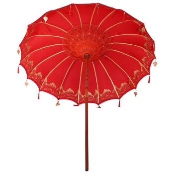 Balinesischer Sonnenschirm Rot 215 x 215 x 260 cm