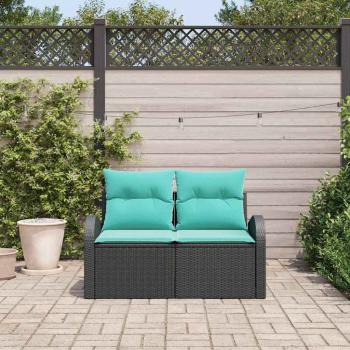 Gartensofa Schwarz 124 x 62 x 85cm Poly-Rattan