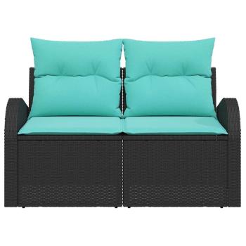 Gartensofa Schwarz 124 x 62 x 85cm Poly-Rattan