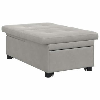 Schlafsofa Ausziehbar Hellgrau 194 x 67 x 82 cm Mikrofaser