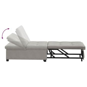 Schlafsofa Ausziehbar Hellgrau 194 x 67 x 82 cm Mikrofaser