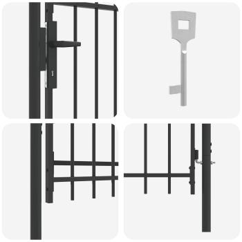 Zauntor BOXTEL 103 x 150 cm Grau Abschließbar