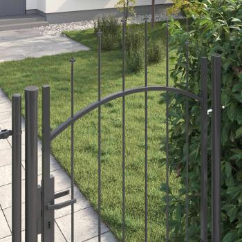 Gartentor WOERDEN 1,7 m Abschließbar Stahl Grau
