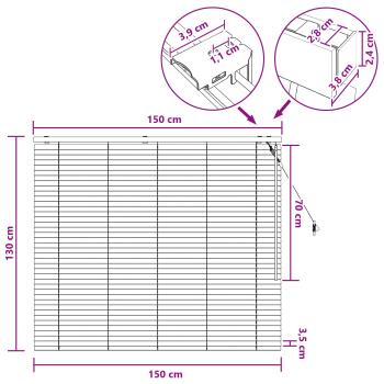 Venezianische Jalousie Eichenoptik 150 x 130 cm 35 mm