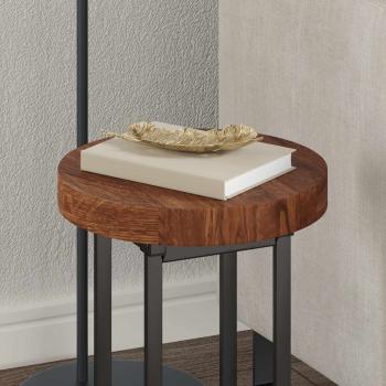 Tischplatte Ø 30 x 4 cm Rund Massivholz Eiche Hellbraun