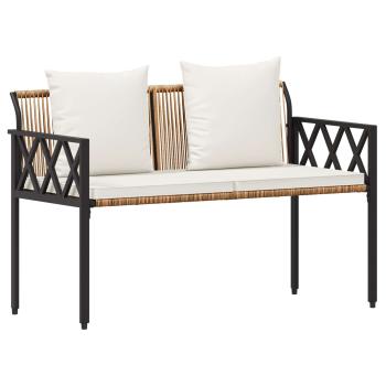 Gartenmöbel-Set 4 stk. Braun und Creme Weiß Poly-Rattan