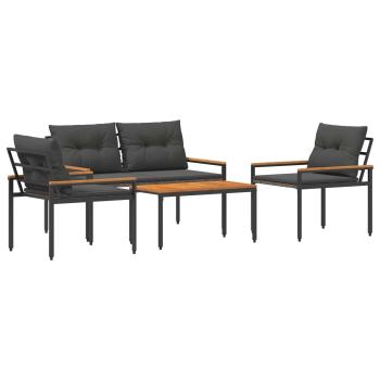 Gartenmöbel-Set 4 Stk. Dunkelgrau Poly-Rattan