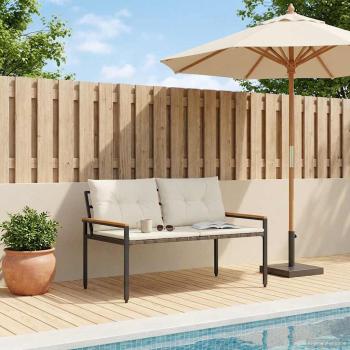 ARDEBO.de - Bank Outdoor 2 -Seater 116 x 67,5 x 72 cm Poly-Rattan Cremeweiß