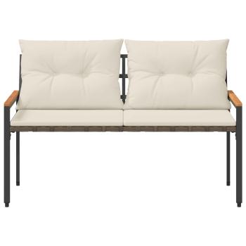 Bank Outdoor 2 -Seater 116 x 67,5 x 72 cm Poly-Rattan Cremeweiß
