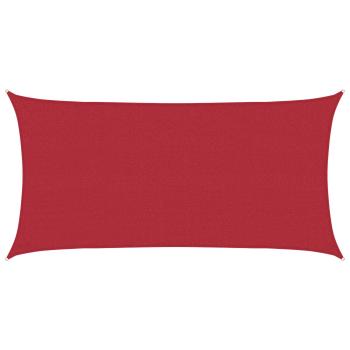 ARDEBO.de - Sonnensegel 2 x 6 m HDPE Rechteckig Rot