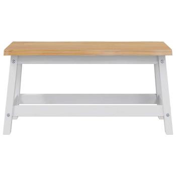 Esstischbank EKAI Weiß 91,5 x 29 x 45,5 cm Massives Kiefernholz