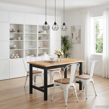 ARDEBO.de - Hohe Bar-Tisch EKAI Schwarz 112 x 70 x 91 cm