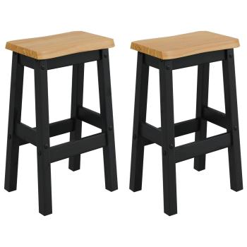 Hoher Barhocker EKAI 2 Stk. Schwarz 40 x 29 x 63 cm