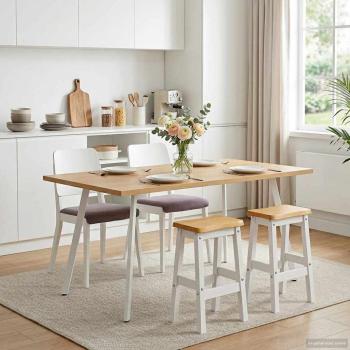 ARDEBO.de - Hoher Barhocker EKAI 2 Stk. Weiß 40 x 29 x 63 cm