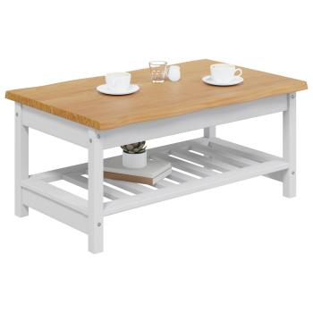 Couchtisch EKAI Weiß 100 x 60 x 45,5 cm Massives Kiefernholz
