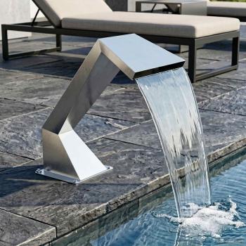 ARDEBO.de - Poolwasserfall mit RGB-LEDs Edelstahl 63,5 x 29 x 51 cm Silber