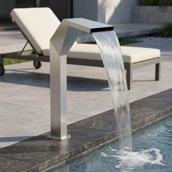 ARDEBO.de - Pool-Wasserfall Edelstahl 50 x 30 x 90 cm Silber